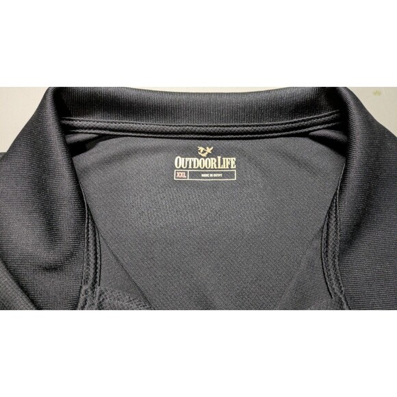Outdoor Life Polo Shirt Men's XXL Black Knit Short Sleeve 3-Button Pullover - Picture 4 of 4